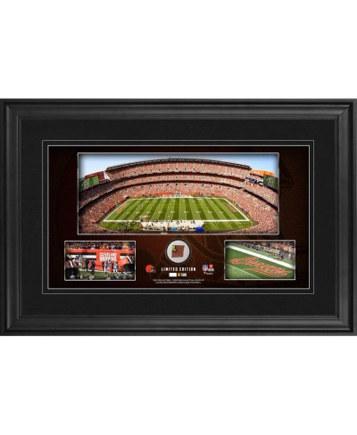 Fanatics Authentic Cleveland Browns Framed 10" X 18" Stadium Panoramic Collage With Game-used Football In Multi