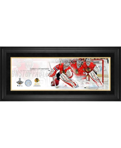 Fanatics Authentic Corey Crawford Chicago Blackhawks 2015 Stanley Cup Champions Framed 10" X 30" Unstoppable Panoramic In Multi