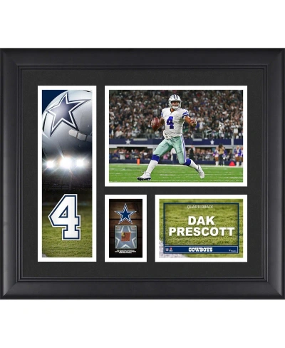Fanatics Authentic Dak Prescott Dallas Cowboys Framed 15" X 17" Player Collage With A Piece Of Game-used Football In Multi