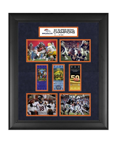 Fanatics Authentic Denver Broncos Framed 20" X 24" Super Bowl 50 Champions 3-time Super Bowl Champs Replica Ticket And In Multi