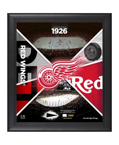 Fanatics Authentic Detroit Red Wings Framed 15" X 17" Team Impact Collage With A Piece Of Game-used Puck In Multi