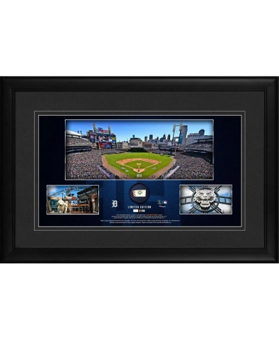 Fanatics Authentic Detroit Tigers Framed 10" X 18" Stadium Panoramic Collage With A Piece Of Game-used Baseball In Multi