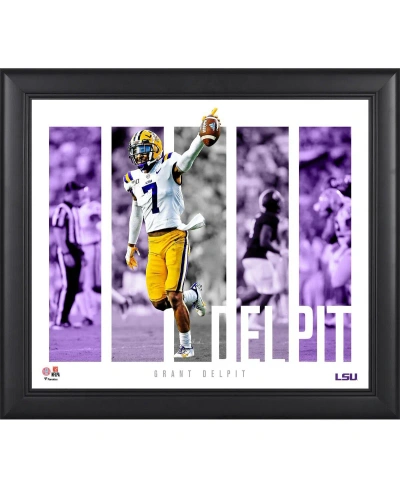 Fanatics Authentic Grant Delpit Lsu Tigers Framed 15" X 17" Player Panel Collage In Multi