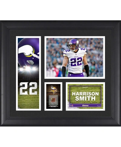 Fanatics Authentic Harrison Smith Minnesota Vikings Framed 15" X 17" Player Collage With A Piece Of Game-used Football In Multi
