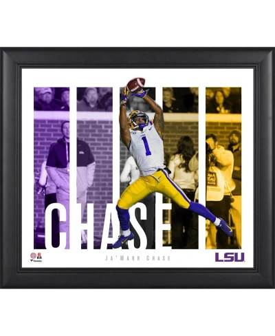 Fanatics Authentic Ja'marr Chase Lsu Tigers Framed 15" X 17" Player Panel Collage In Multi