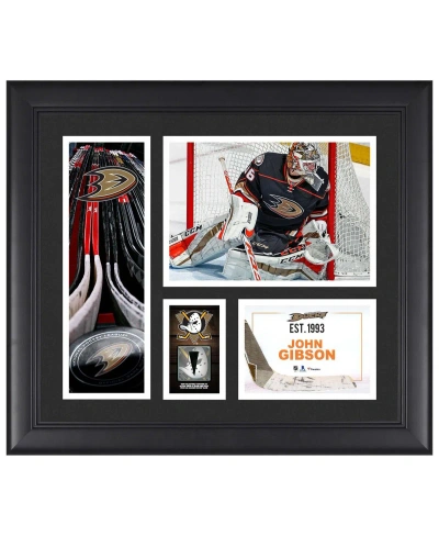 Fanatics Authentic John Gibson Anaheim Ducks Framed 15" X 17" Player Collage With A Piece Of Game-used Puck In Multi