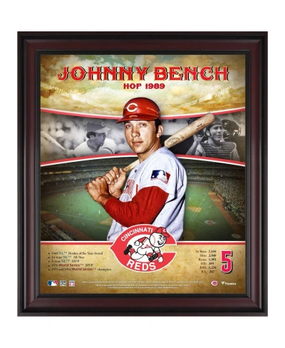 Fanatics Authentic Johnny Bench Cincinnati Reds Framed 15" X 17" Hall Of Fame Career Profile In Multi