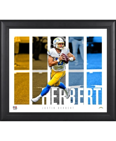 Fanatics Authentic Justin Herbert Los Angeles Chargers Framed 15" X 17" Player Panel Collage In Multi
