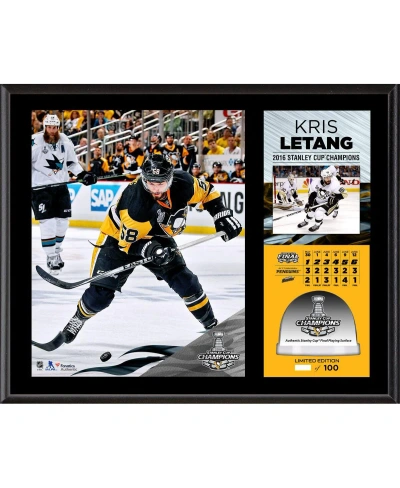 Fanatics Authentic Kris Letang Pittsburgh Penguins 2016 Stanley Cup Champions 12'' X 15'' Sublimated Plaque With Game-u In Multi