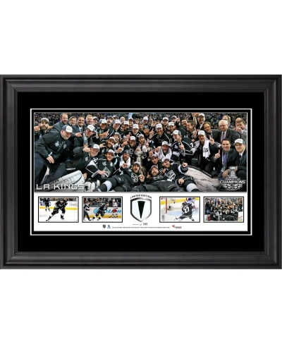 Fanatics Authentic Los Angeles Kings 2014 Stanley Cup Champions Framed Panoramic With Piece Of Game-used Puck-limited E In Multi