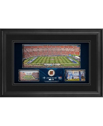 Fanatics Authentic Los Angeles Rams Framed 10" X 18" Stadium Panoramic Collage With Game-used Football In Multi