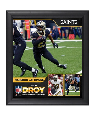 Fanatics Authentic Marshon Lattimore New Orleans Saints 2017 Defensive Rookie Of The Year Framed 15" X 17" Collage In Multi