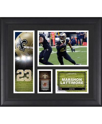 Fanatics Authentic Marshon Lattimore New Orleans Saints Framed 15" X 17" Player Collage With A Piece Of Game-used Footb In Multi