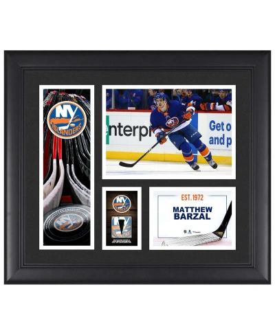 Fanatics Authentic Mathew Barzal New York Islanders Framed 15" X 17" Player Collage With A Piece Of Game-used Puck In Multi