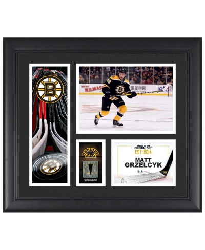 Fanatics Authentic Matt Grzelcyk Boston Bruins Framed 15" X 17" Player Collage With A Piece Of Game-used Puck In Multi