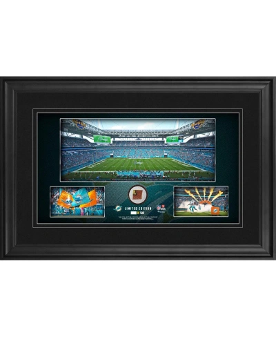 Fanatics Authentic Miami Dolphins Framed 10" X 18" Stadium Panoramic Collage With Game-used Football In Multi