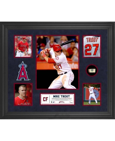 Fanatics Authentic Mike Trout Los Angeles Angels Framed 5-photo Collage With Piece Of Game-used Ball In Multi