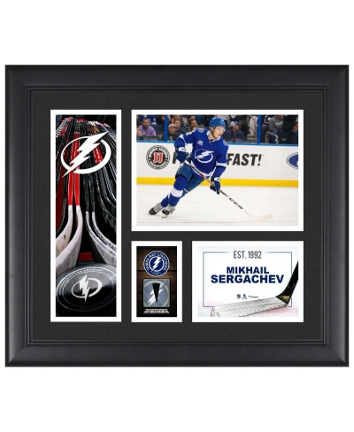 Fanatics Authentic Mikhail Sergachev Tampa Bay Lightning Framed 15" X 17" Player Collage With A Piece Of Game-used Puck In Multi
