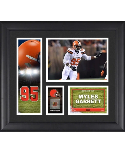 Fanatics Authentic Myles Garrett Cleveland Browns Framed 15" X 17" Player Collage With A Piece Of Game-used Football In Multi