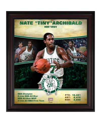 Fanatics Authentic Nate "tiny" Archibald Boston Celtics Framed 15" X 17" Hardwood Classics Player Collage In Multi