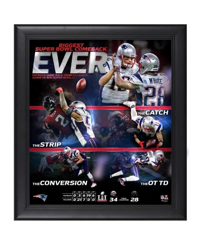 Fanatics Authentic New England Patriots Super Bowl Li Champions Framed 15" X 17" Biggest Comeback Ever Collage In Multi