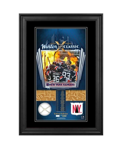 Fanatics Authentic New York Rangers Framed 10" X 18" 2018 Winter Classic Panoramic Photograph With A Piece Of Game-used In Multi