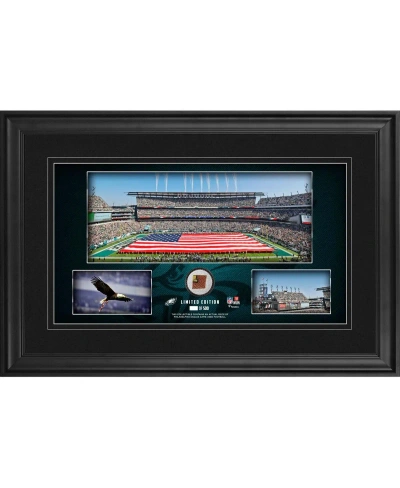 Fanatics Authentic Philadelphia Eagles Framed 10" X 18" Stadium Panoramic Collage With Game-used Football In Multi