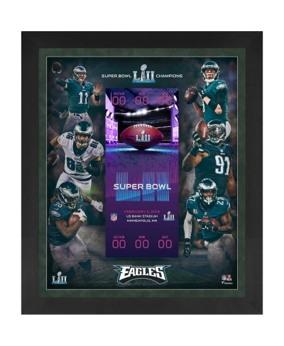 Fanatics Authentic Philadelphia Eagles Framed 23" X 27" 1st Time Super Bowl Lii Champion Floating Ticket Collage In Multi