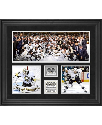 Fanatics Authentic Pittsburgh Penguins 2016 Stanley Cup Champions Framed 20'' X 24'' 3-photograph Collage With Game-use In Multi