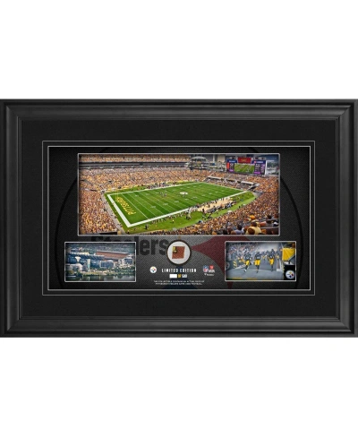Fanatics Authentic Pittsburgh Steelers Framed 10" X 18" Stadium Panoramic Collage With Game-used Football In Multi