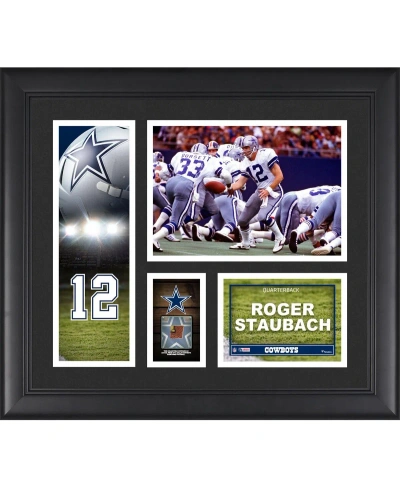 Fanatics Authentic Roger Staubach Dallas Cowboys Framed 15'' X 17'' Player Collage With A Piece Of Game-used Football In Multi