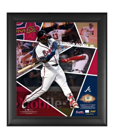 Fanatics Authentic Ronald Acuna Jr. Atlanta Braves Framed 15" X 17" Impact Player Collage With A Piece Of Game-used Bas In Multi