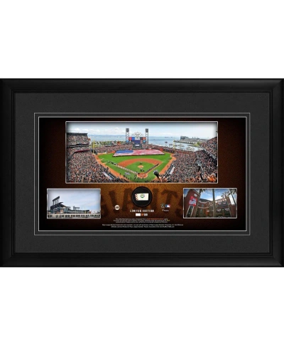 Fanatics Authentic San Francisco Giants Framed 10" X 18" Stadium Panoramic Collage With A Piece Of Game-used Baseball In Multi