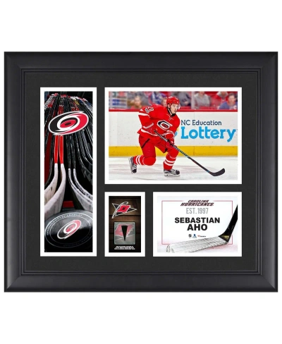 Fanatics Authentic Sebastian Aho Carolina Hurricanes Framed 15" X 17" Player Collage With A Piece Of Game-used Puck In Multi