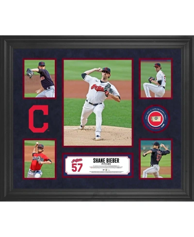 Fanatics Authentic Shane Bieber Cleveland Guardians Framed 5-photo Collage With Piece Of Game-used Ball In Multi