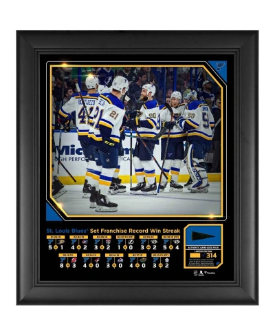 Fanatics Authentic St. Louis Blues Framed 15" X 17" Franchise Record Winning Streak Collage With A Piece Of Game-used P In Multi