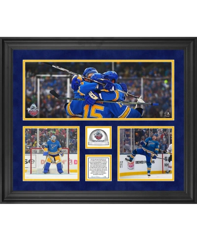 Fanatics Authentic St. Louis Blues Framed 23" X 27" 2017 Winter Classic 3-photograph Collage With Game-used Ice From Th In Multi