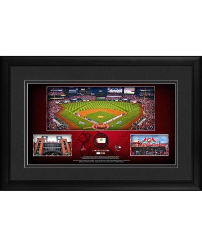 Fanatics Authentic St. Louis Cardinals Framed 10" X 18" Stadium Panoramic Collage With A Piece Of Game-used Baseball In Multi