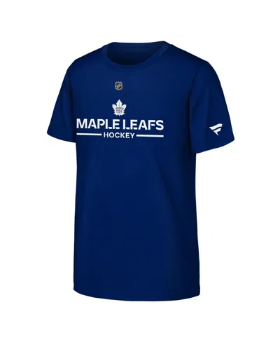 Fanatics Kids' Big Boys And Girls Blue Toronto Maple Leafs Authentic Pro Wordmark T-shirt