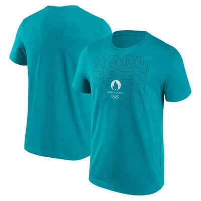 Fanatics Branded Aqua Paris 2024 Summer Olympics Repeat Outline T-shirt