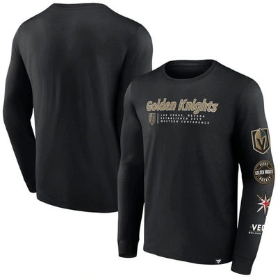 Fanatics Branded Black Vegas Golden Knights Strike The Goal Long Sleeve T-shirt