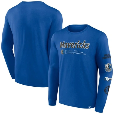 Fanatics Branded Blue Dallas Mavericks Baseline Long Sleeve T-shirt