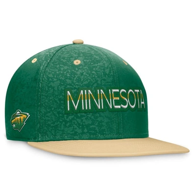Fanatics Branded Kelly Green/yellow Minnesota Wild Authentic Pro Snapback Hat In Kelly Green,yellow
