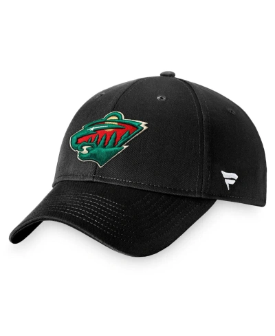 Fanatics Men's  Black Minnesota Wild Core Adjustable Hat