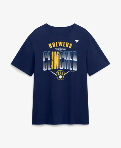 Fanatics Men's Navy Milwaukee Brewers 2026 Mlb Postseason Locker Room T-shirt In Blue