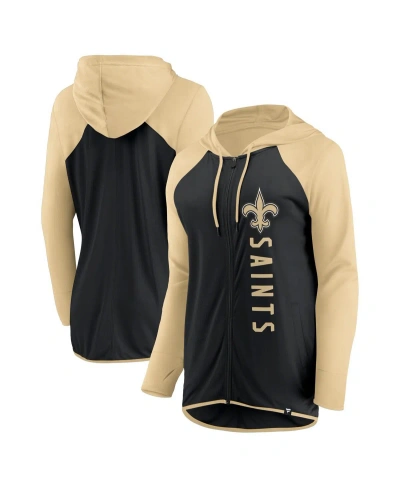 Fanatics Women's  Black, Gold New Orleans Saints Forever Fan Full-zip Hoodie In Black,gold