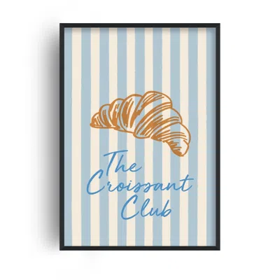 Fanclub Blue The Croissant Club Striped Kitchen Retro Art Print