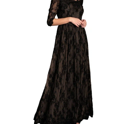 Farah Naz New York Chantilly Lace Gown For Women In Brown