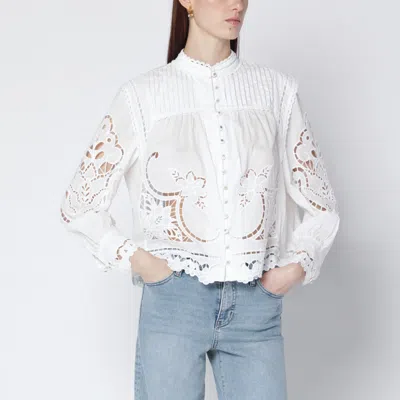 Farm Rio Richelieu White Cotton Blouse
