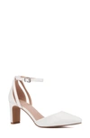 Fashion To Figure Haisley Ankle Strap Pump In White